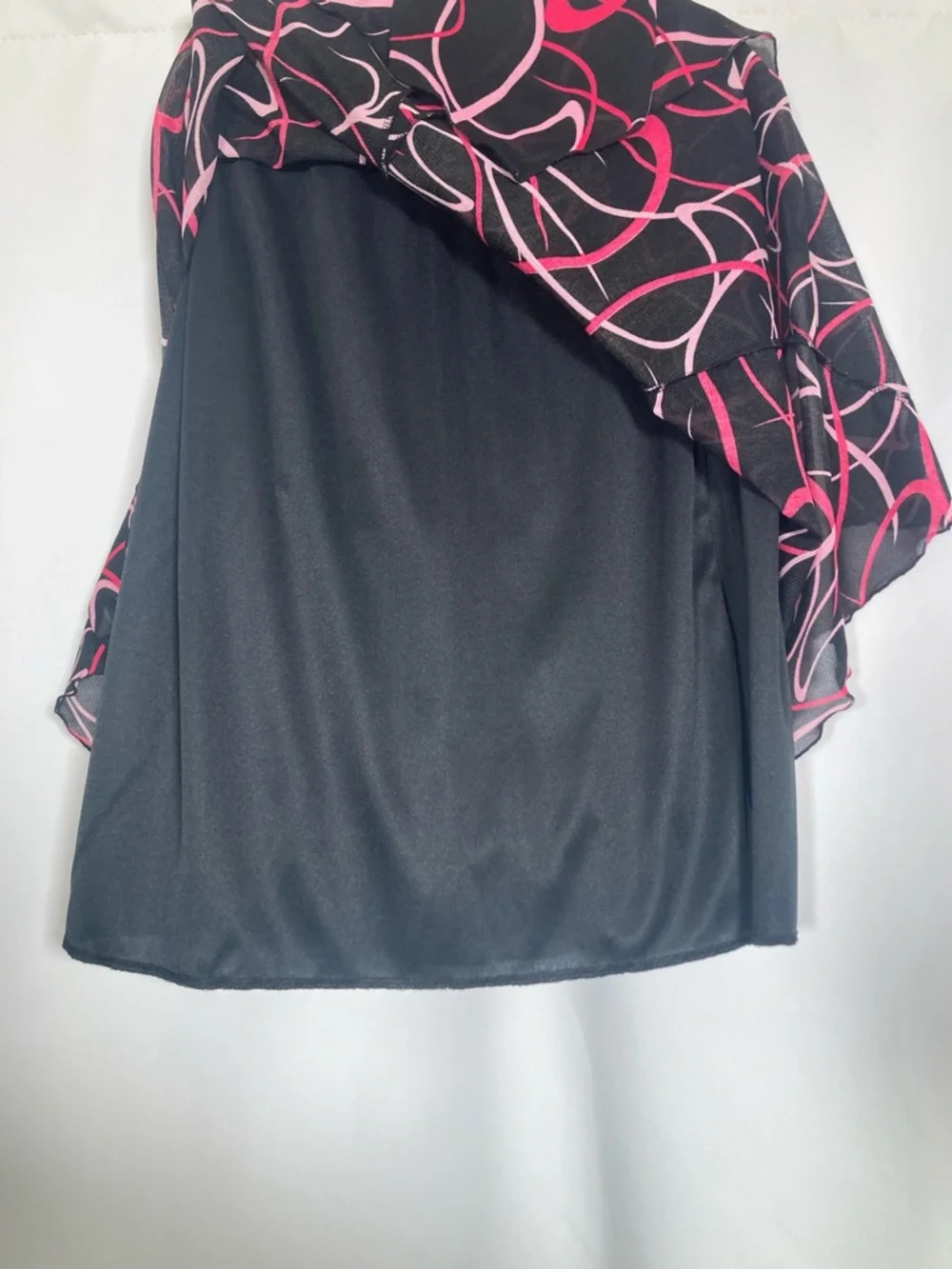 VTG Judy Knapp California Y2K Pink Abstract Swirl Midi Skirt Size L Fairy Grunge - Picture 2 of 10